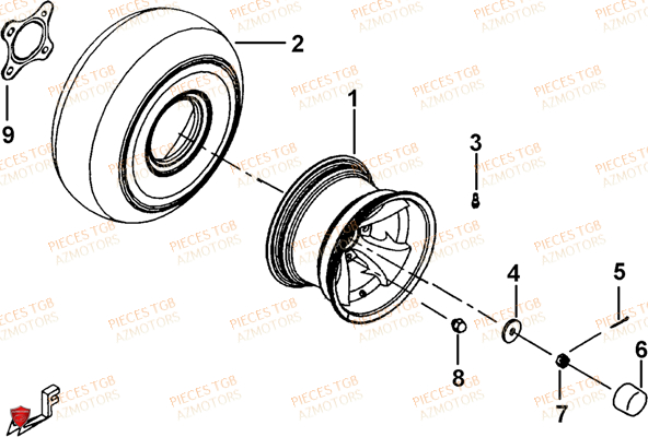 Roues Avant TGB Pieces TGB TARGET 600 (No Serie RFCFBHVHB.. Type: VSH-DE)