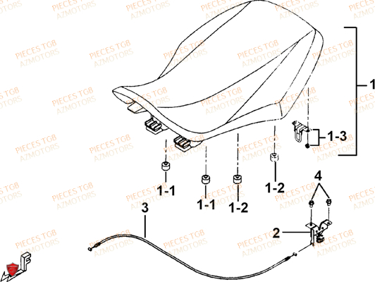 Selle AZMOTORS Pieces TGB TARGET 600 (No Serie RFCFBHVHB.. Type: VSH-DE)