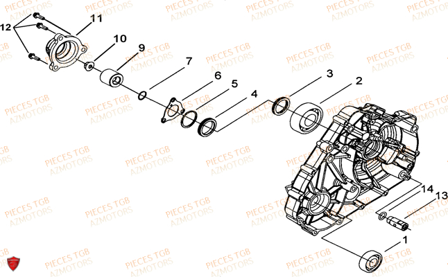 Cache Carter Moteur Gauche 1 TGB Pieces TGB TARGET 600 EPS (No Serie RFCVTHTBA.. Type: VTH-DE)