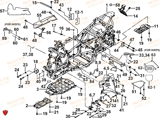 Chassis TGB Pieces TGB TARGET 600 EPS (No Serie RFCVTHTBA.. Type: VTH-DE)