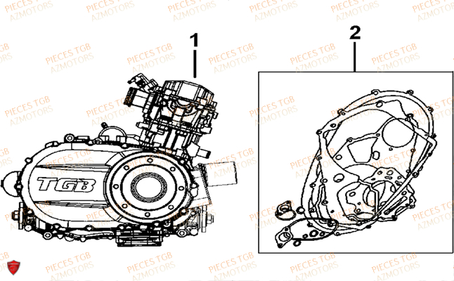 Moteur TGB Pieces TGB TARGET 600 EPS (No Serie RFCVTHTBA.. Type: VTH-DE)