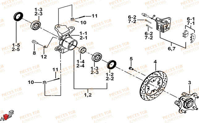 Porte Fusee De Direction TGB Pieces TGB TARGET 600 EPS (No Serie RFCVTHTBA.. Type: VTH-DE)