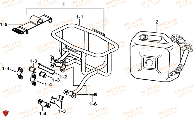 Reservoir Additionnel (option) AZMOTORS Pieces TGB TARGET 600 EPS (No Serie RFCVTHTBA.. Type: VTH-DE)