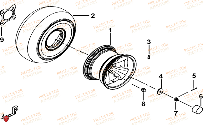 Roues Avant TGB Pieces TGB TARGET 600 EPS (No Serie RFCVTHTBA.. Type: VTH-DE)