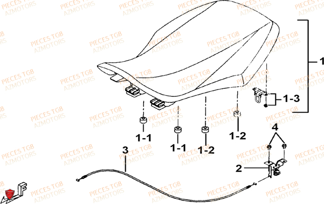 Selle TGB Pieces TGB TARGET 600 EPS (No Serie RFCVTHTBA.. Type: VTH-DE)