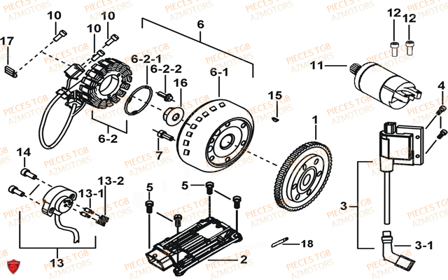 Systeme Electrique 1 TGB Pieces TGB TARGET 600 EPS (No Serie RFCVTHTBA.. Type: VTH-DE)