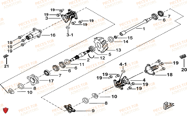 Transmission TGB Pieces TGB TARGET 600 EPS (No Serie RFCVTHTBA.. Type: VTH-DE)