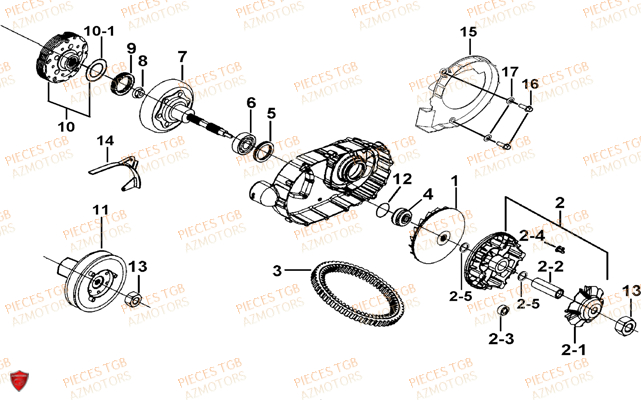 Variateur TGB Pieces TGB TARGET 600 EPS (No Serie RFCVTHTBA.. Type: VTH-DE)