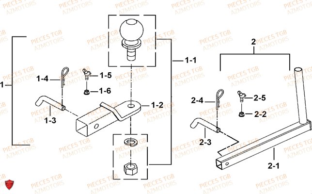 Attelage Option TGB Pieces TGB TARGET_F 500/550 IRS GUNNER_550 (No Serie RFCFBEVGD... Type: VSG-D)