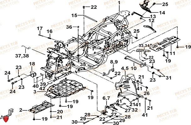 Chassis TGB Pieces TGB TARGET_F 500/550 IRS GUNNER_550 (No Serie RFCFBEVGD... Type: VSG-D)