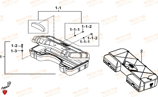 Coffre Arriere Option TGB Pieces TGB TARGET_F 500/550 IRS GUNNER_550 (No Serie RFCFBEVGD... Type: VSG-D)