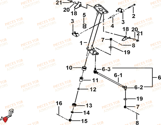 Colonne De Direction TGB Pieces TGB TARGET_F 500/550 IRS GUNNER_550 (No Serie RFCFBEVGD... Type: VSG-D)