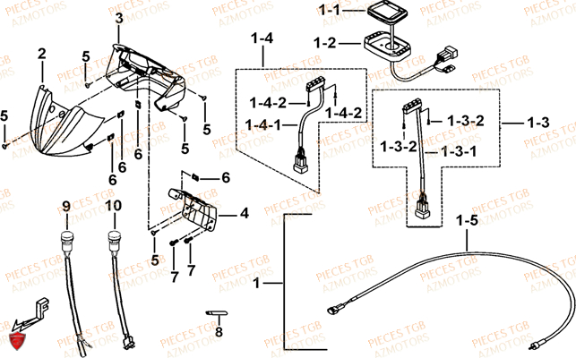 Compteur TGB Pieces TGB TARGET_F 500/550 IRS GUNNER_550 (No Serie RFCFBEVGD... Type: VSG-D)