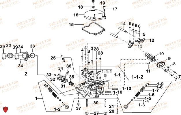 Culasse TGB Pieces TGB TARGET_F 500/550 IRS GUNNER_550 (No Serie RFCFBEVGD... Type: VSG-D)