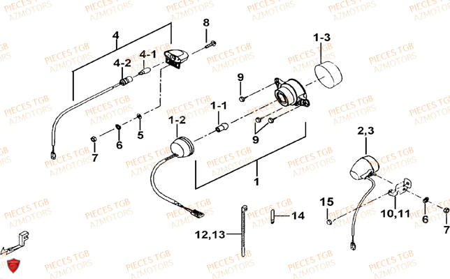 Eclairage Arriere TGB Pieces TGB TARGET_F 500/550 IRS GUNNER_550 (No Serie RFCFBEVGD... Type: VSG-D)