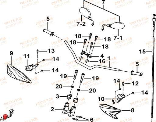 Guidon TGB Pieces TGB TARGET_F 500/550 IRS GUNNER_550 (No Serie RFCFBEVGD... Type: VSG-D)