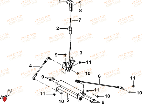 Levier De Vitesses TGB Pieces TGB TARGET_F 500/550 IRS GUNNER_550 (No Serie RFCFBEVGD... Type: VSG-D)