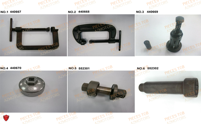 Outils 4 TGB Pieces TGB TARGET_F 500/550 IRS GUNNER_550 (No Serie RFCFBEVGD... Type: VSG-D)