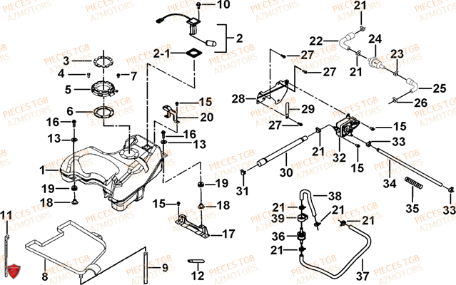 Reservoir TGB Pieces TGB TARGET_F 500/550 IRS GUNNER_550 (No Serie RFCFBEVGD... Type: VSG-D)