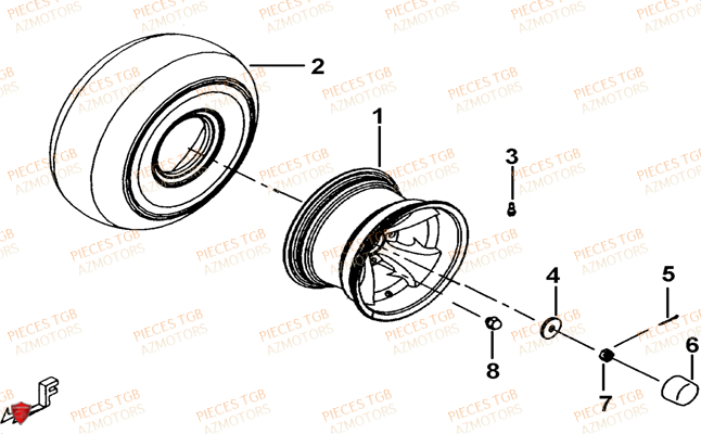 Roues Avant TGB Pieces TGB TARGET_F 500/550 IRS GUNNER_550 (No Serie RFCFBEVGD... Type: VSG-D)