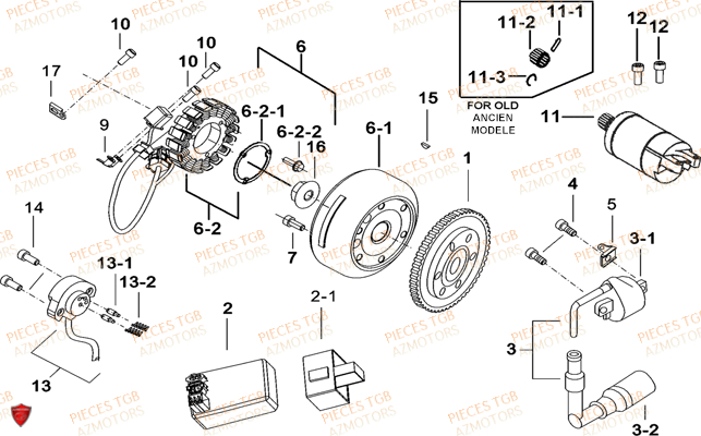 Systeme Electrique 1 TGB Pieces TGB TARGET_F 500/550 IRS GUNNER_550 (No Serie RFCFBEVGD... Type: VSG-D)
