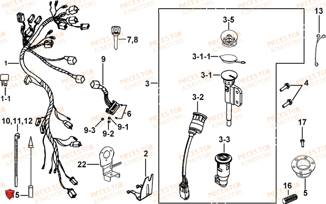 Systeme Electrique 2 TGB Pieces TGB TARGET_F 500/550 IRS GUNNER_550 (No Serie RFCFBEVGD... Type: VSG-D)