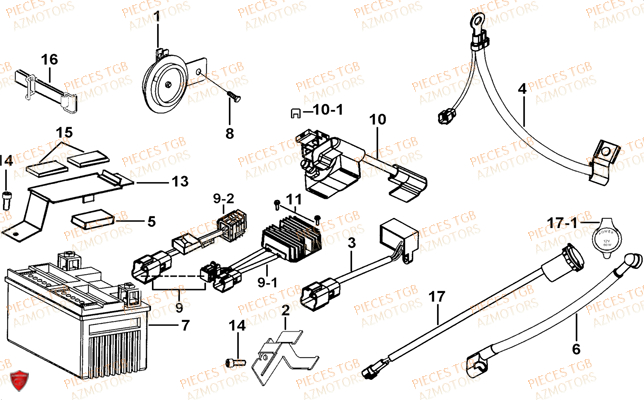Systeme Electrique 3 TGB Pieces TGB TARGET_F 500/550 IRS GUNNER_550 (No Serie RFCFBEVGD... Type: VSG-D)