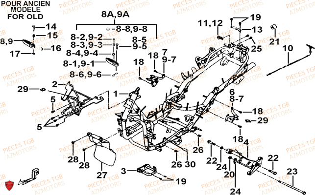 Chassis TGB Pieces TGB_X_MOTION_125 (No Serie RFCCU8CUB...Type: CU8-B)