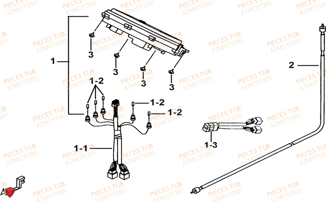 Compteur TGB Pieces TGB_X_MOTION_125 (No Serie RFCCU8CUB...Type: CU8-B)
