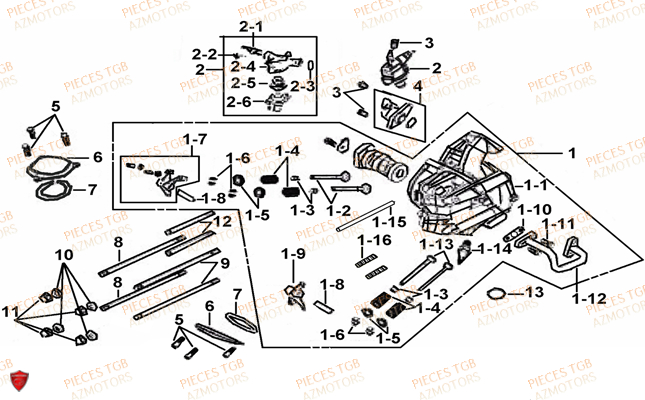 Culasse TGB Pieces TGB_X_MOTION_125 (No Serie RFCCU8CUB...Type: CU8-B)