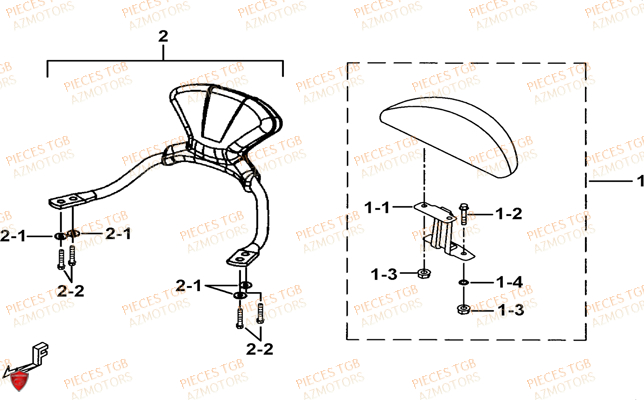 Dosseret Option TGB Pieces TGB_X_MOTION_125 (No Serie RFCCU8CUB...Type: CU8-B)