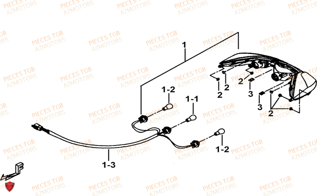 Eclairage Arriere TGB Pieces TGB_X_MOTION_125 (No Serie RFCCU8CUB...Type: CU8-B)