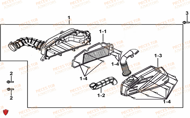 Filtre A Air TGB Pieces TGB_X_MOTION_125 (No Serie RFCCU8CUB...Type: CU8-B)