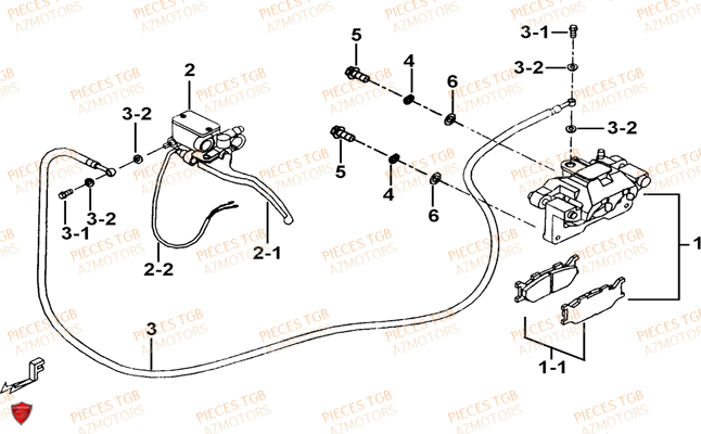 Frein Arriere TGB Pieces TGB_X_MOTION_125 (No Serie RFCCU8CUB...Type: CU8-B)