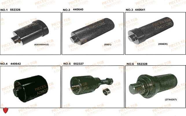 Outils 2 TGB Pieces TGB_X_MOTION_125 (No Serie RFCCU8CUB...Type: CU8-B)