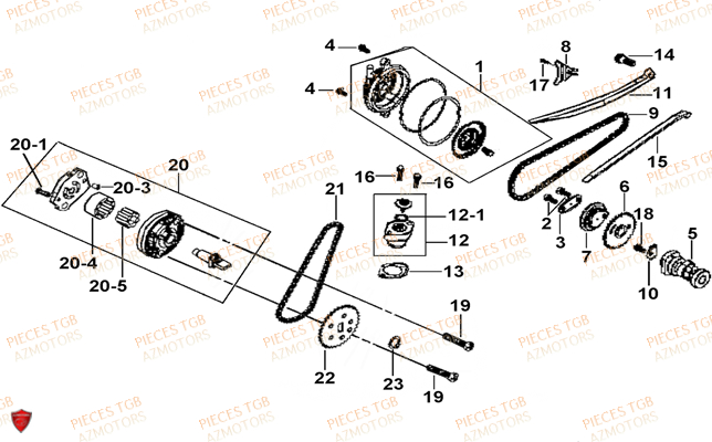 Pompe A Huile TGB Pieces TGB_X_MOTION_125 (No Serie RFCCU8CUB...Type: CU8-B)