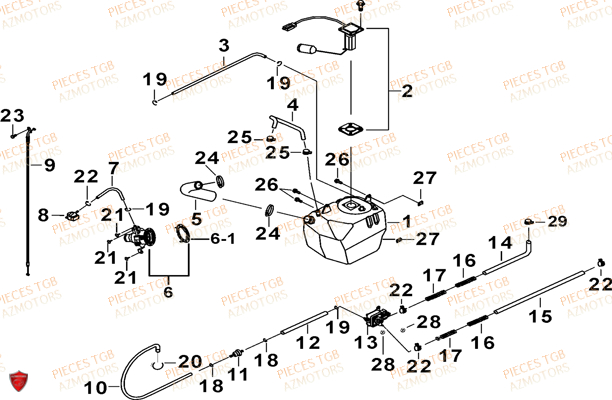 Reservoir TGB Pieces TGB_X_MOTION_125 (No Serie RFCCU8CUB...Type: CU8-B)