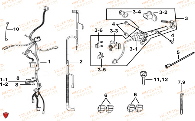 Systeme Electrique 2 TGB Pieces TGB_X_MOTION_125 (No Serie RFCCU8CUB...Type: CU8-B)