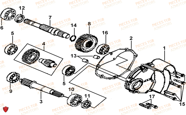 Transmission TGB Pieces TGB_X_MOTION_125 (No Serie RFCCU8CUB...Type: CU8-B)