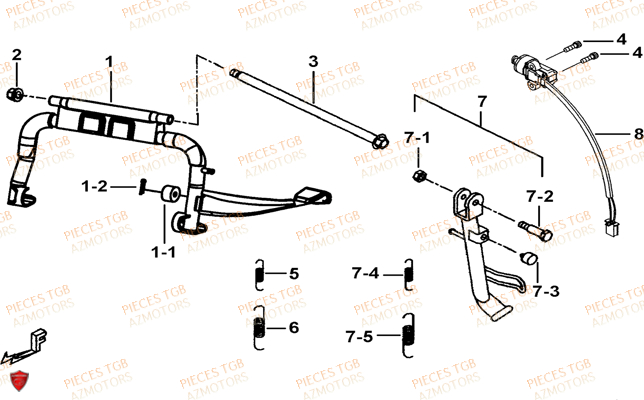 Bequille TGB Pieces TGB_X_MOTION_250 (No Serie RFCCUBCUB...Type: CUB-B)

