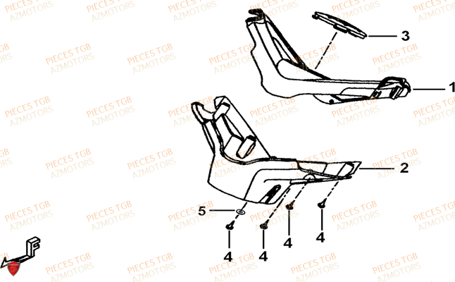 Cache Guidon TGB Pieces TGB_X_MOTION_250 (No Serie RFCCUBCUB...Type: CUB-B)

