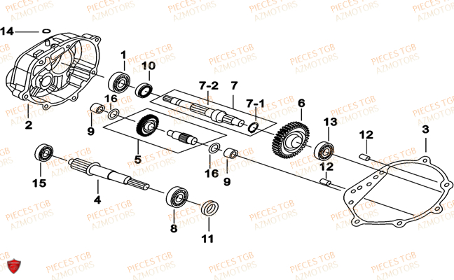 Carter Boite Vitesse TGB Pieces TGB_X_MOTION_250 (No Serie RFCCUBCUB...Type: CUB-B)

