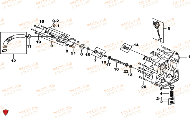 Couvercle Carter Moteur Droit TGB Pieces TGB_X_MOTION_250 (No Serie RFCCUBCUB...Type: CUB-B)

