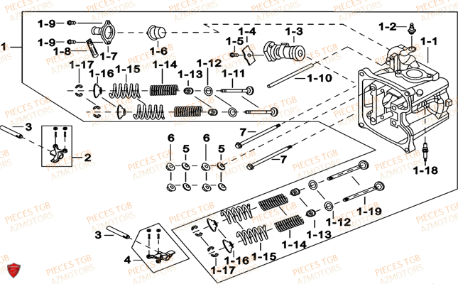 Culasse 1 TGB Pieces TGB_X_MOTION_250 (No Serie RFCCUBCUB...Type: CUB-B)

