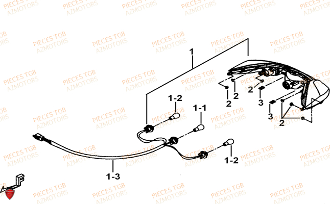 Eclairage Arriere TGB Pieces TGB_X_MOTION_250 (No Serie RFCCUBCUB...Type: CUB-B)

