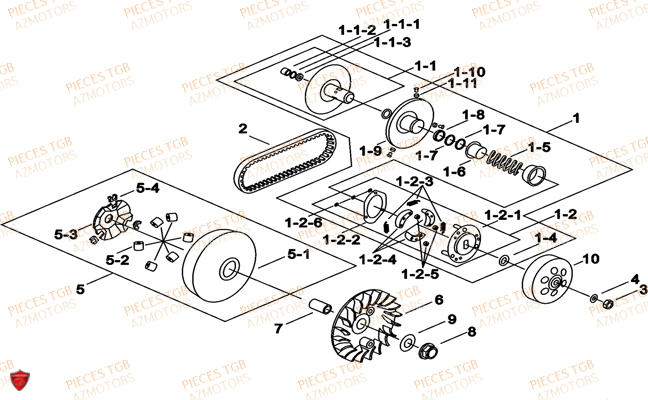 Embrayage TGB Pieces TGB_X_MOTION_250 (No Serie RFCCUBCUB...Type: CUB-B)

