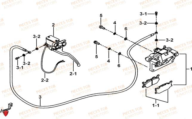 Frein Arriere TGB Pieces TGB_X_MOTION_250 (No Serie RFCCUBCUB...Type: CUB-B)

