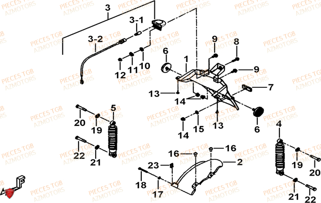 Garde Boue Arriere TGB Pieces TGB_X_MOTION_250 (No Serie RFCCUBCUB...Type: CUB-B)

