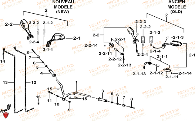 Guidon TGB Pieces TGB_X_MOTION_250 (No Serie RFCCUBCUB...Type: CUB-B)

