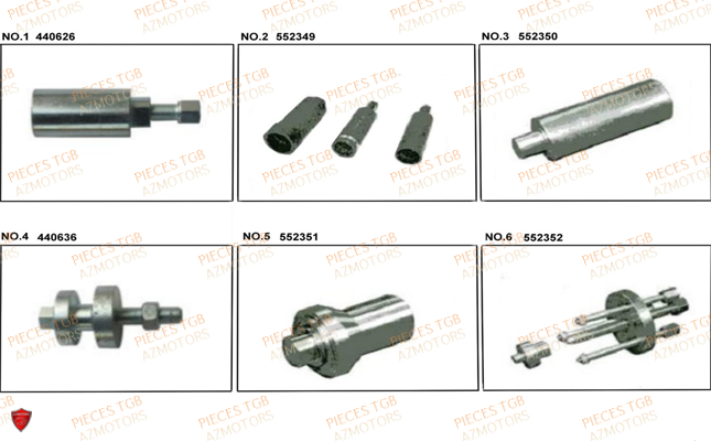 Outils 3 TGB Pieces TGB_X_MOTION_250 (No Serie RFCCUBCUB...Type: CUB-B)

